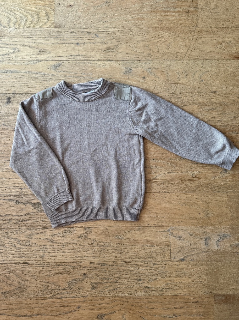 French Boy's Crewneck Sweater in Light Taupe